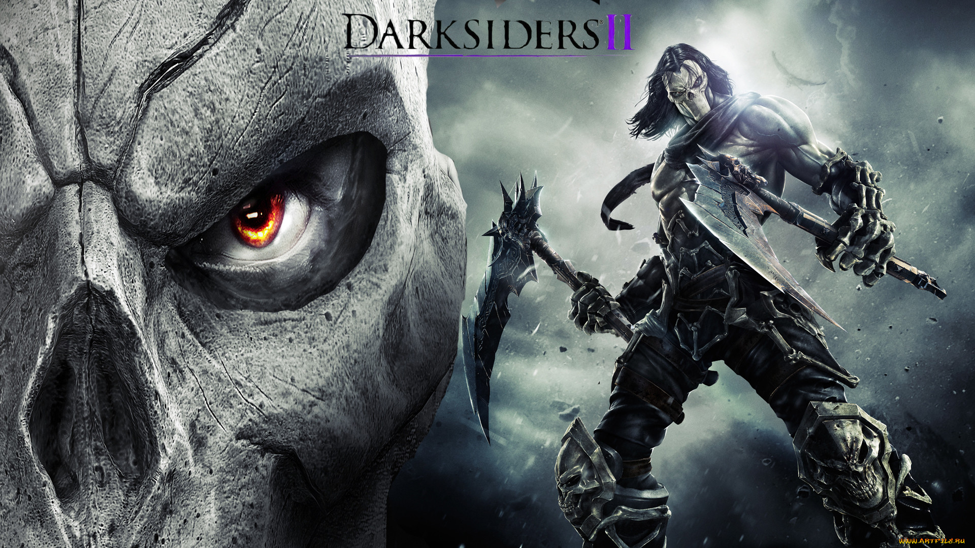 Обои Darksaiders II Видео Игры Darksiders 2, обои для рабочего стола,  фотографии darksaiders, ii, видео, игры, darksiders, Череп, смерть, косы  Обои для рабочего стола, скачать обои картинки заставки на рабочий стол.